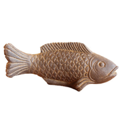 Stein Deko Fisch auf kleinem Sockel 25cm 