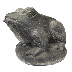 Stein Deko Frosch sitzend als Wasserspiel, 23cm 